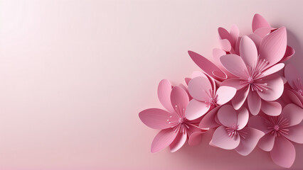 Pink flowers on a pink background