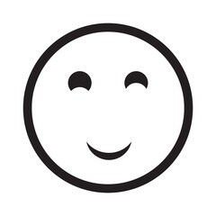 Happy smiley face or emoticon line art icon for apps and websites