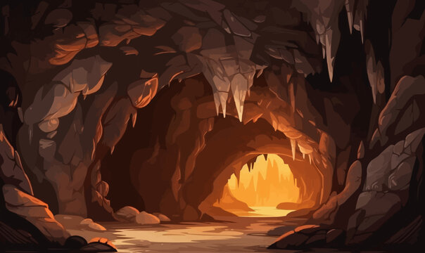 cave isolated vector style on isolated background illustration