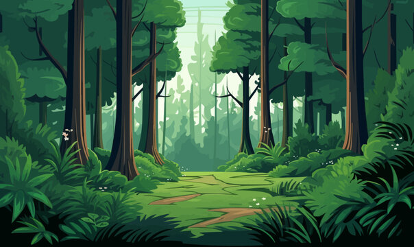Forest wood vector simple illustration