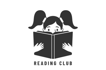 Reading club logo vector design illustration. Abstract business brand