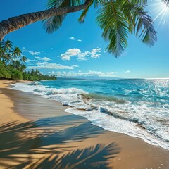 Family Fun in Hawaii - Summer Holiday Postcard - Sunny Beach with Palm and Blue Ocean Waves for Inspiring Vacation 