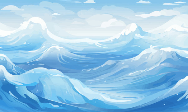 Calm ocean waves vector background