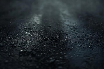 Abstract, dark, blurred asphalt texture on black background, moody 3D rendering - obrazy, fototapety, plakaty