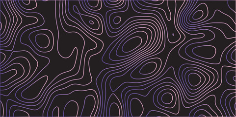 Abstract colorful wavy topographic map and curved lines background. Abstract geographic wave grid line map. Colorful abstract topography contour waves lines. Vintage outdoors style.