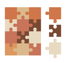 Puzzle. Brown puzzle. Vector illustration.