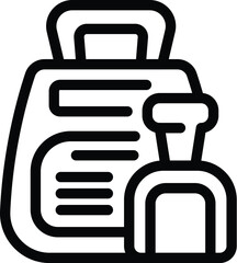 Toilet filler icon outline vector. Animal litter box. Home poop sand material