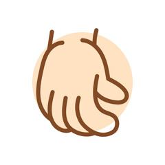 Cartoon gesture line icons set. Character hand.