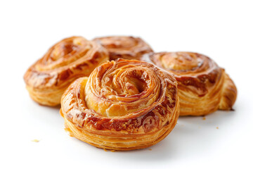Fototapeta premium danish pastry concept. bakery produce isolated on white background.