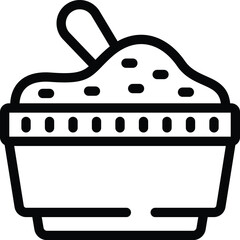 Filling material icon outline vector. Domestic animal toilet. Clean litterbox granules