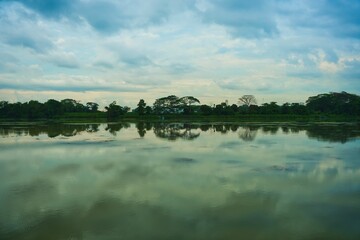 Reflection on a lake, photo taken at Lower Seletar Reservoir in Singapore