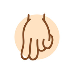 Cartoon gesture line icons set. Character hand.