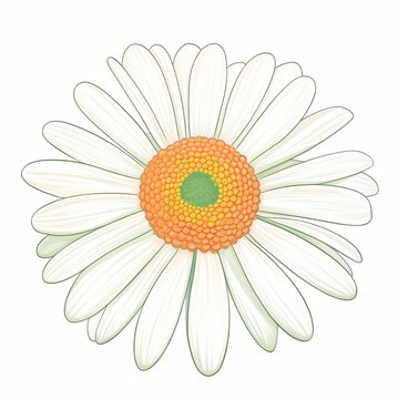 Watercolor flower masterpiece a vibrant daisy blooming on a pristine white canvas capturing natures beauty