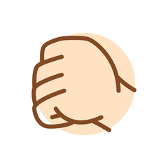 Cartoon gesture line icons set. Character hand.