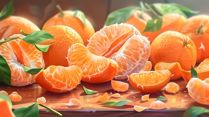 A close-up of a ripe, juicy tangerine, a bright citrus fruit high in vitamin C