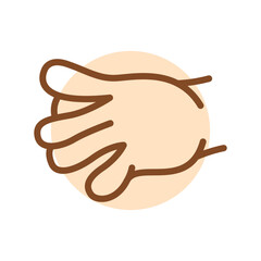 Cartoon gesture line icons set. Character hand.