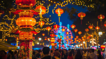 Obraz na płótnie Canvas Lantern Festival in Chiang Mai, Thailand. Chinese new year festival.