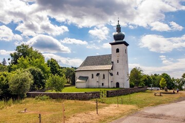 Fototapeta premium Geographical center of Europe near Kremnicke Bane. Banska Bystrica, Slovakia.