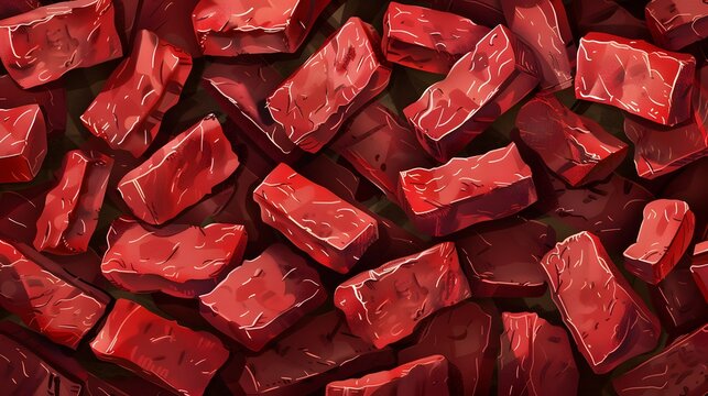 Abstract pattern of red rose petals with a single red chili pepper adds a spicy touch