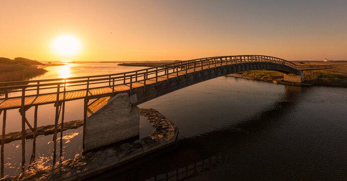 Wooden bridge over the water