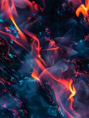 Whispering Obsidian Flame,Psychedelic patterns,professional color grading,soft shadowns, no contrast, clean sharp,clean sharp focus