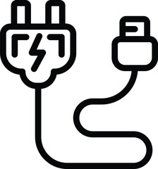 Electrical charger icon outline vector. Energy plug adapter. Portable mobile charging