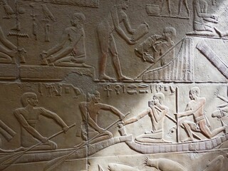 Old egypt hieroglyphs carved on the stone