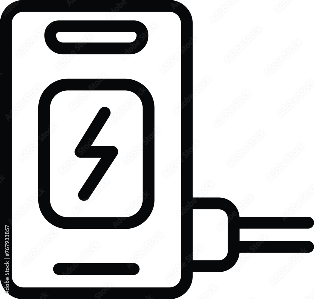 Wall mural smartphone charging icon outline vector. energy connection. plug power adapter - Wall murals