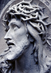 The face of Jesus Christ suffering on the cross	