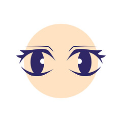 Cartoon eyes line icon. Cartoon character expressions.