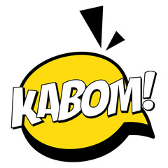 Sound of a yellow comic bubble making noise with the text 