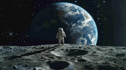 Astronaut on Moons Surface