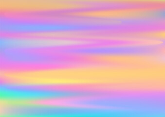 Holographic texture gradient background vector design. Pearlescent hologram dreamy cover.