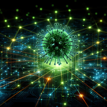 Computernetz-Virus dargestellt