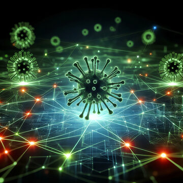 Computernetz-Virus dargestellt