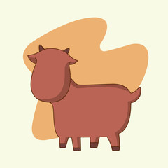 cartoon goat vector illustration design with flat background
