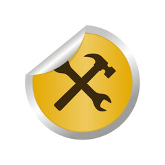 Under Construction Sign in White Background.