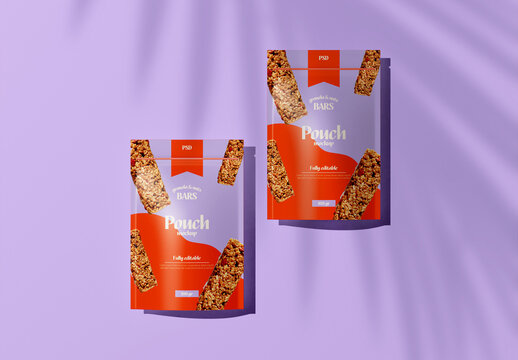 Top View of Two Zipper Pouches Mockup