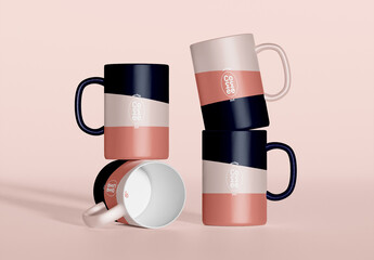 Set of Coffee Mugs Mockup - obrazy, fototapety, plakaty