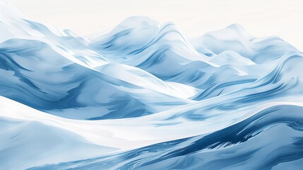 Fototapeta premium Snowy Mountain Range Painting