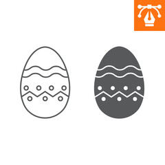 Easter egg line and solid icon, outline style icon for web site or mobile app, holidays and food, decoration egg vector icon, simple vector illustration, vector graphics with editable strokes.