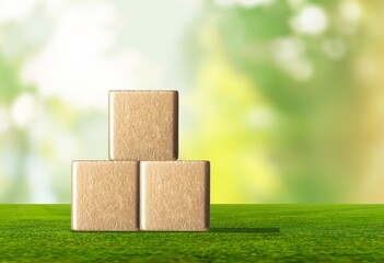 CSR Business and Corporate Responsibility on wooden cubes