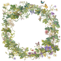 Obraz na płótnie Canvas Flower bouquet frame, ivy, decoration