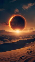Retro genetic engineering in the heart of Ancient Egypt, a solar eclipse darkens the desert