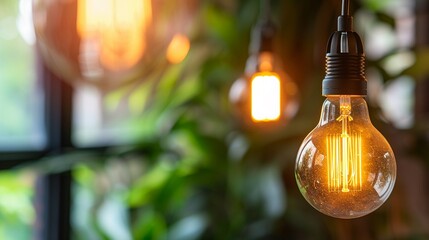Obraz premium Energy-saving initiatives in the workplace, from LED lighting to smart thermostats