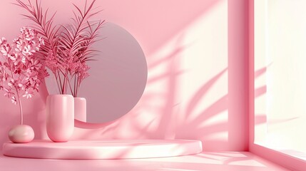 Pink Background Prompts , 3D render