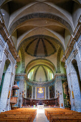 Nave of the Collegiate Church of Our Lady and Saint Nicholas of BrianÃ§on in the fortified old...