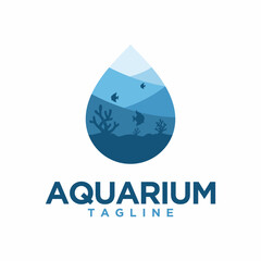aquarium logo design template