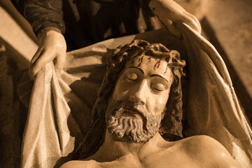 Statue of Jesus Christ lying in the shroud