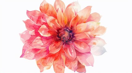 Watercolor zinnia clipart in bold and vibrant colors ,high detailed